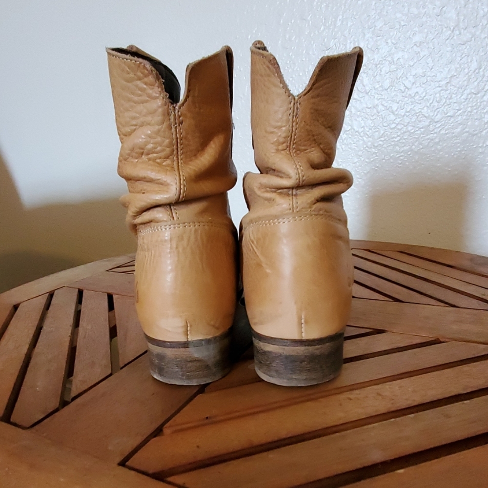 Leather ankle boots beige / Tan Brown - Picture 3 of 5
